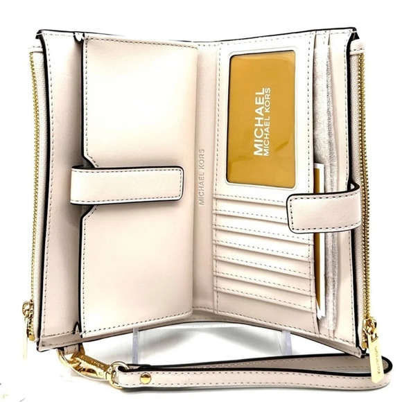 Michael Kors Large Double Zip Wallet Wristlet Cream Multi - Picture 7 of 8